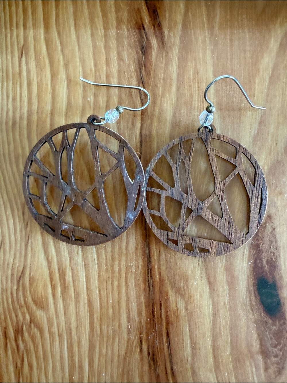 FREE Round Wood Cutout Dangle Earrings - Trees